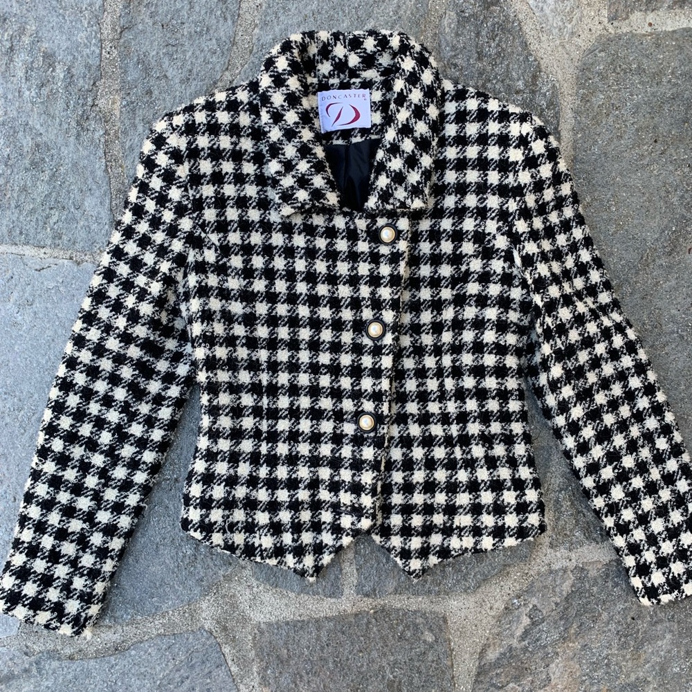 Vintage Doncaster Houndstooth Fitted Blazer